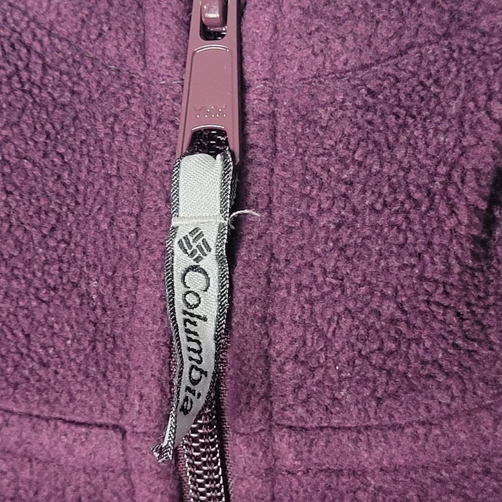 Columbia Women's Fleece Jacket Purple Gray Full Zip Hooded Casual Outdoor Size S - Picture 3 of 5